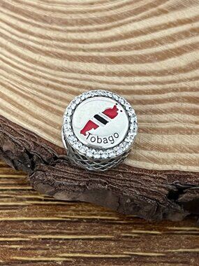 Pandora Republic of Trinidad and Tobago Flag & Map Bead Charm S925 Silver Charm